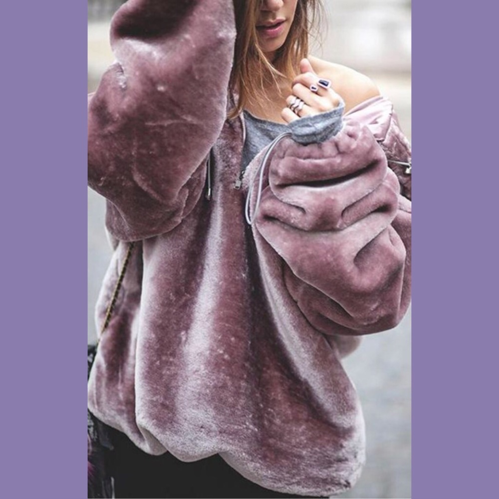 5⭐️ Rated Purple Plush Oversized Teddy Bear Hoodie - Picture 5 of 8